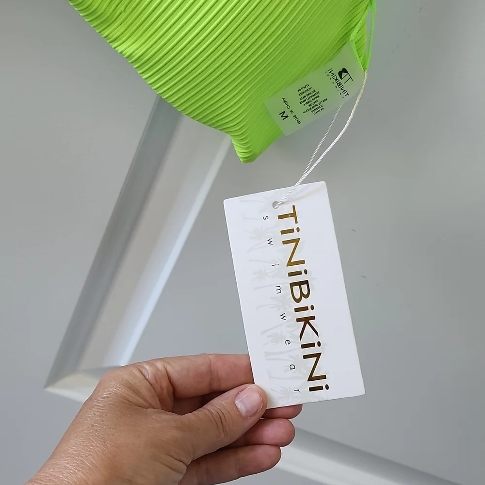 NWT....Tini Bikini neon green bikini top!